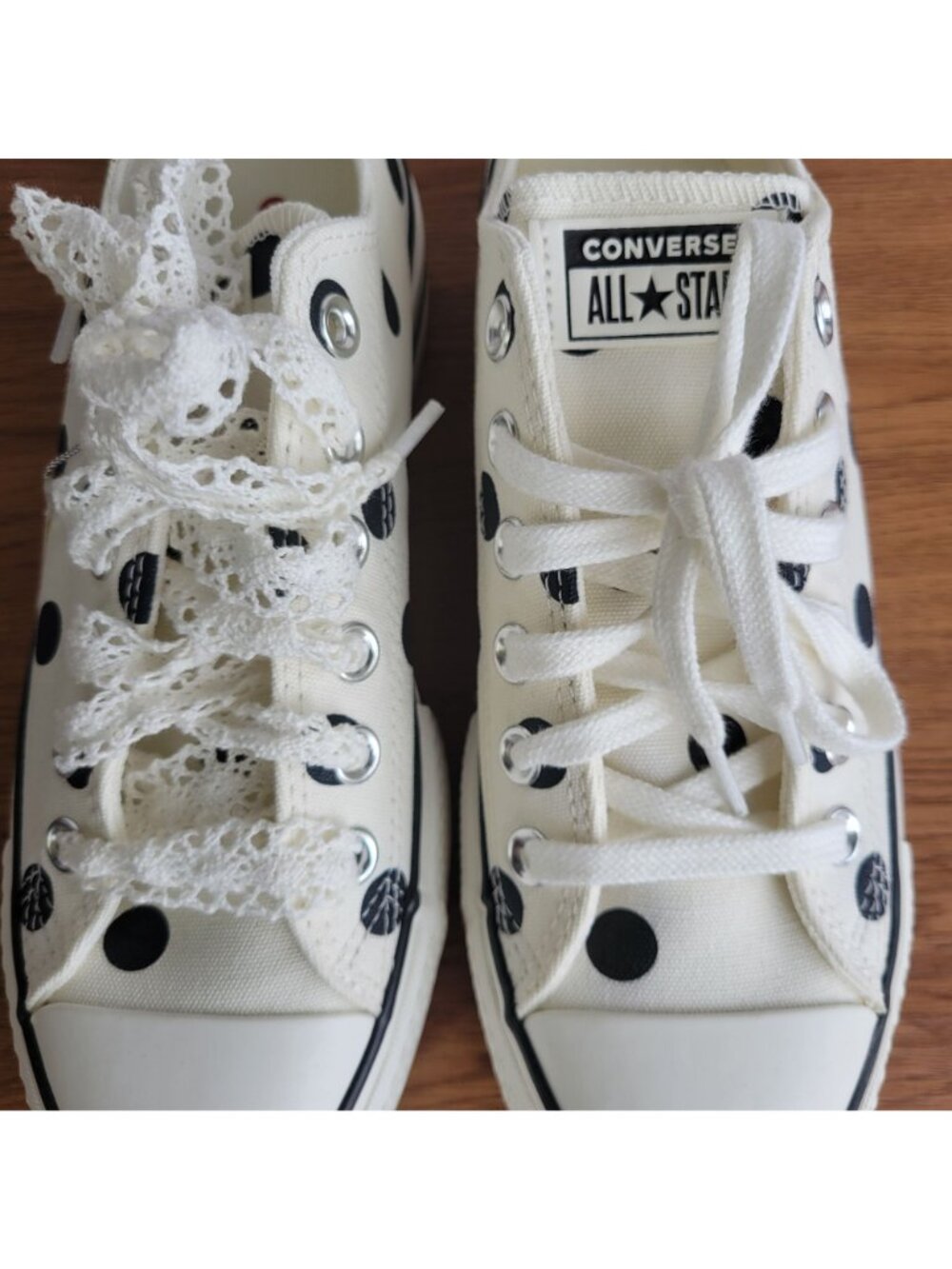 ❤️Chuck Taylor All Star Lift Platform Polka Dots 10 Women Shoes White A10689C❤️ - Picture 12 of 14